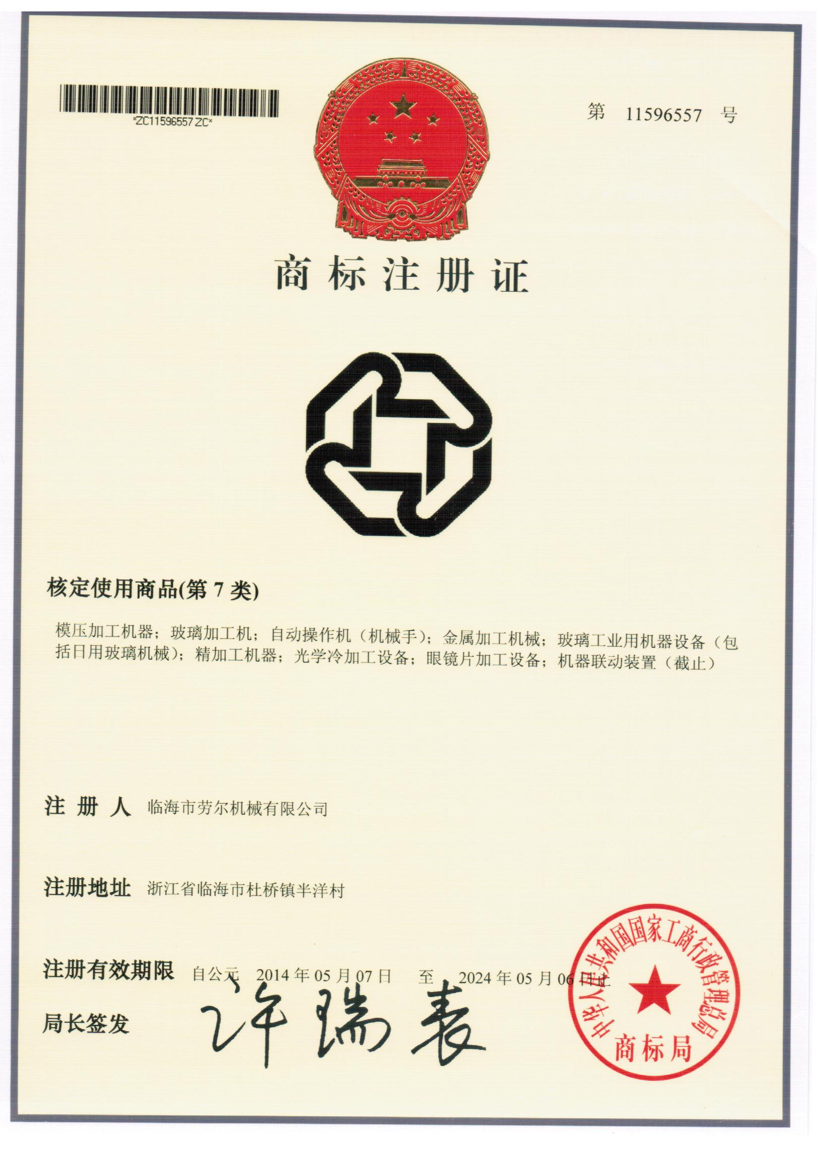 Trademark Registration Certificate